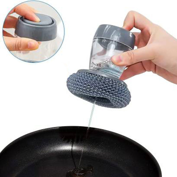 2 In 1 Cleaning Brush with Removable Brush Kitchen Holder Soap