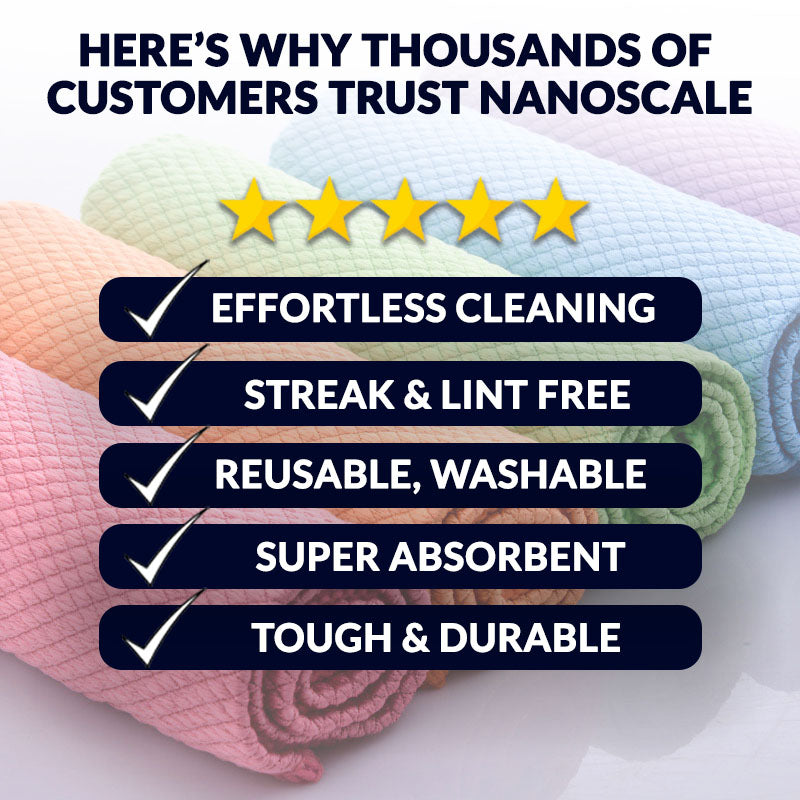NanoScale™ Streak & Smear Free Miracle Cleaning Cloths - Reusable