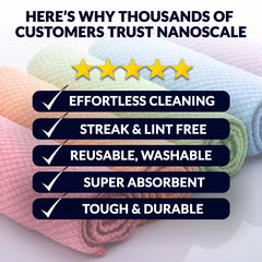 NanoScale™ Streak & Smear Free Miracle Cleaning Cloths - Reusable