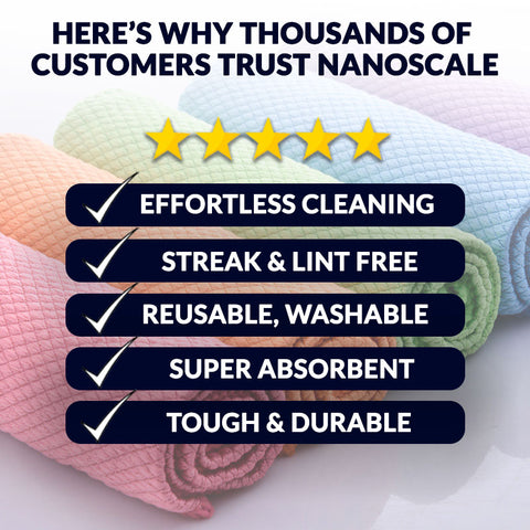NanoScale™ Streak & Smear Free Miracle Cleaning Cloths - Reusable