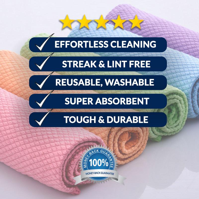 The Clean Store Microfiber Towels (60 Pack) - Multi Color Kitchen Towels  for Household, Commercial Cleaning - Lint Free, Streak-Free - by  [Manufacturer] in the Kitchen Towels department at